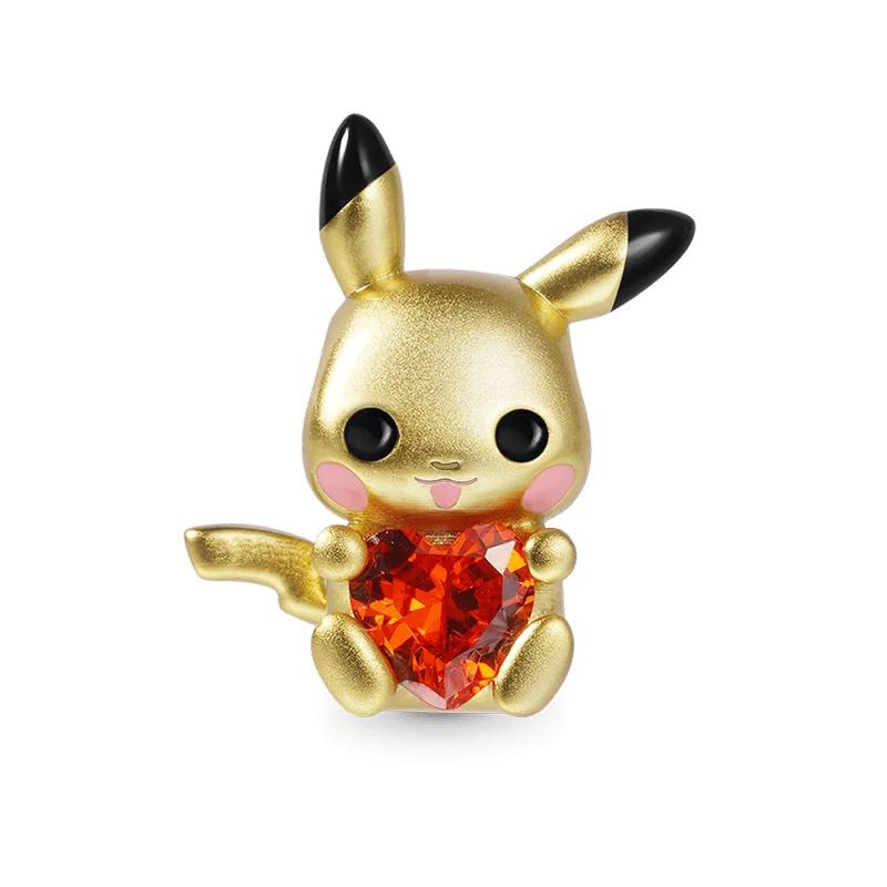 Pikachu Embraces Heart Gemstone Charm