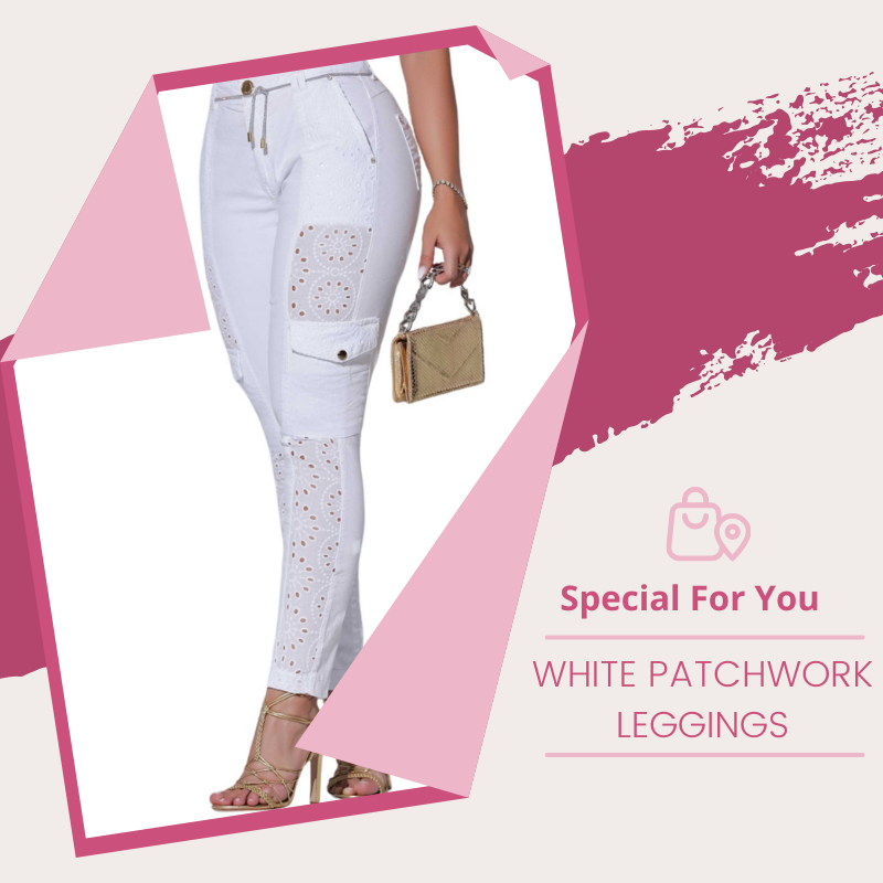 White Patchwork Pants