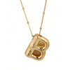 1 piece Gold-Plated Copper Chunky Alphabet Balloon Bubble Initial Necklace