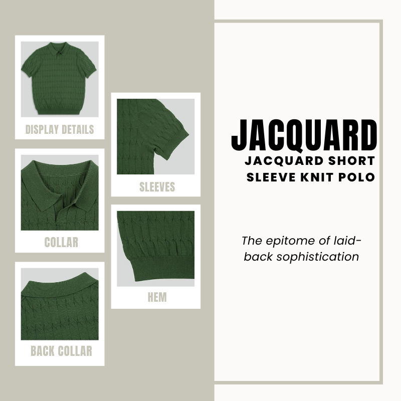 Jacquard Short Sleeve Knit Polo