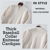 Thick Baseball Collar Knitwear Cardigan
