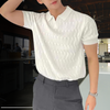 Jacquard Short Sleeve Knit Polo