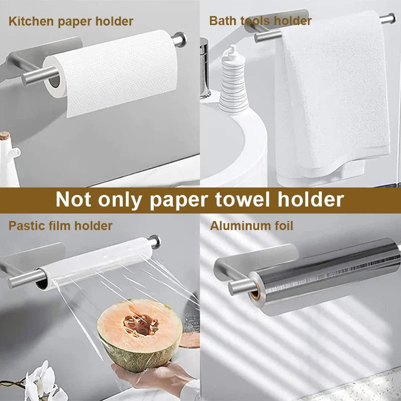 Stainless Steel Adherent Towel Holder - Multifunctional Organizer