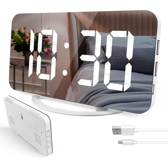 Digital LED Mirror Alarm Clock