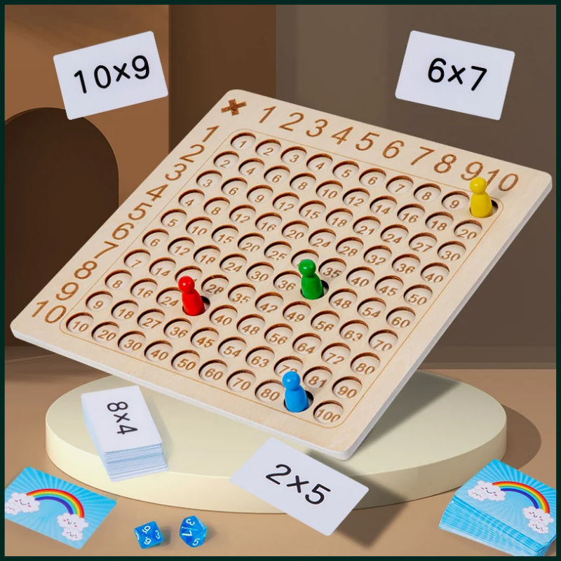 Educational Wooden Math Board Game Set