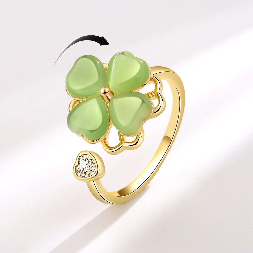 Trendy Rotating Clover Stress Relief Ring