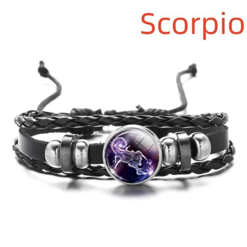 12 Zodiac Signs Constellation Charm Luminous Bracelet