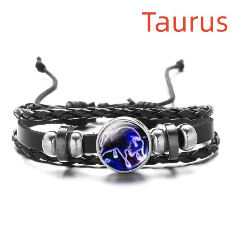 12 Zodiac Signs Constellation Charm Luminous Bracelet